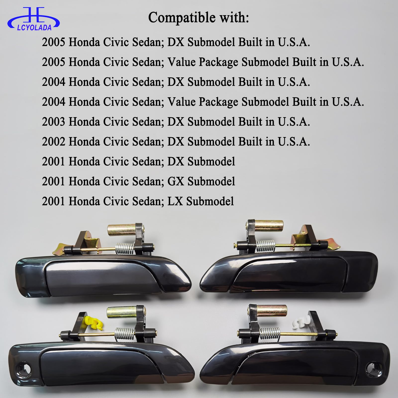 Lcyolada Set of 4 Exterior Door Handles for Honda Civic 2001-2005