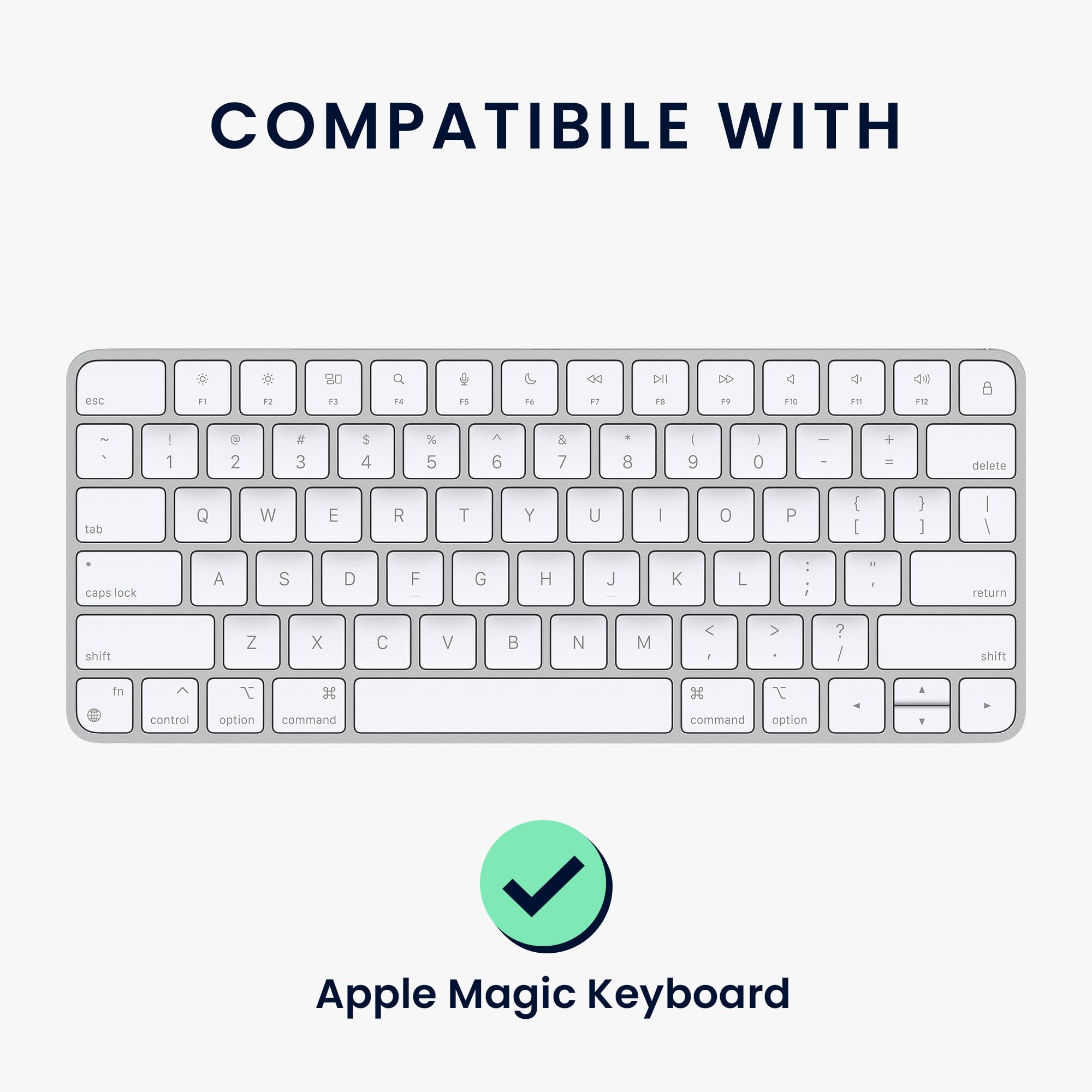 kwmobile QWERTY US English Keyboard Stickers Compatible with Apple Magic Keyboard Keyboard Stickers - White/Grey/Black