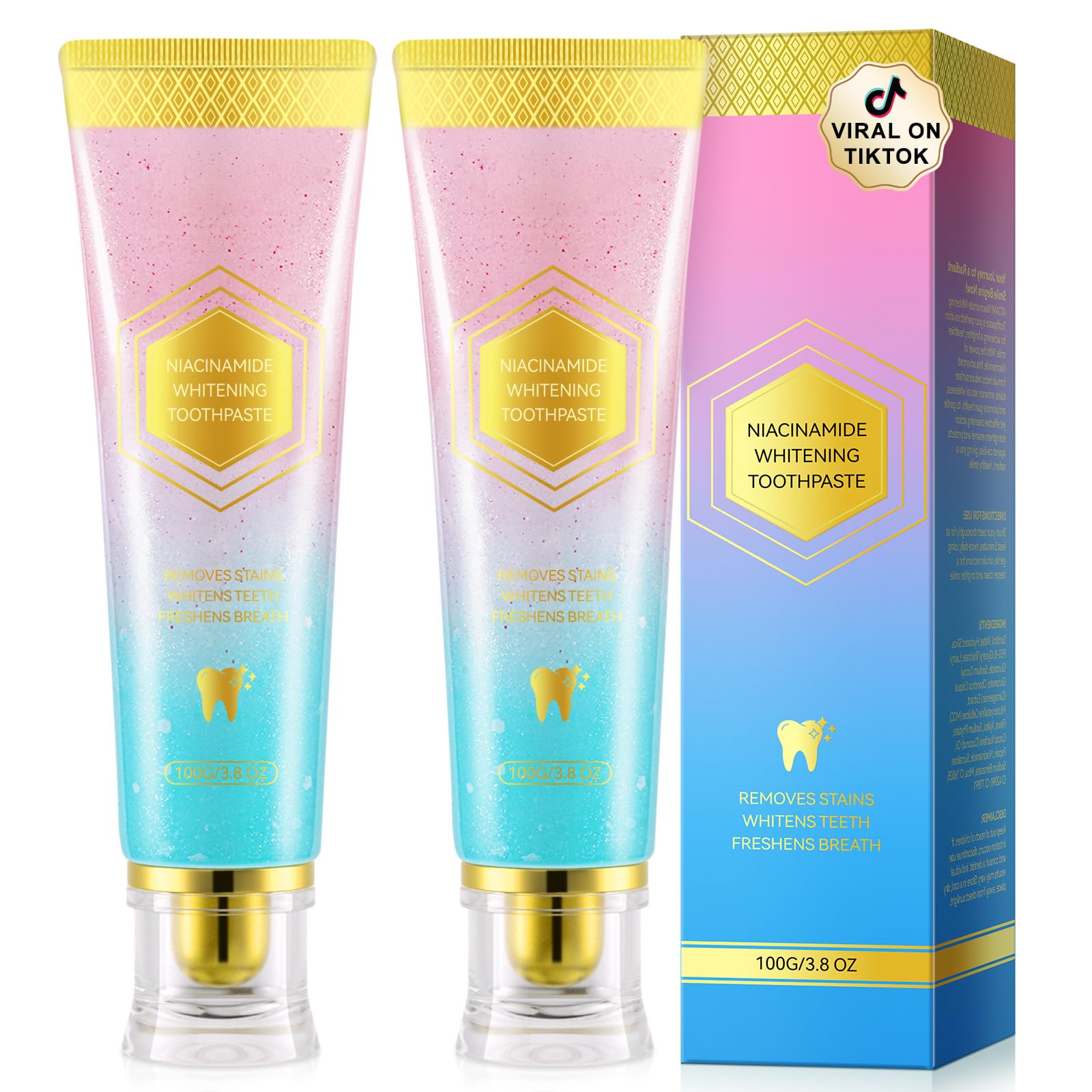 2Pack Niacinamide Whitening Toothpaste Niacinamide Intensive Toothpaste Fresh Breath Remove Tooth Stains 7 6 Oz