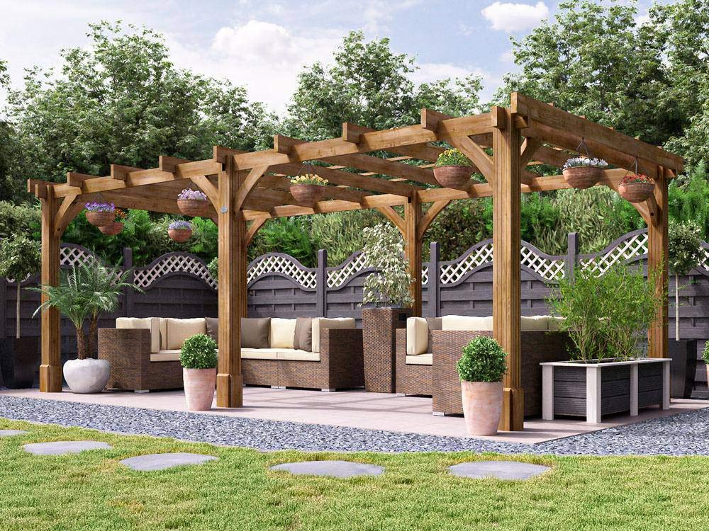 Dunster House Atlas Pergola Wooden Garden Shade Kit (W6m x D3m) Buy
