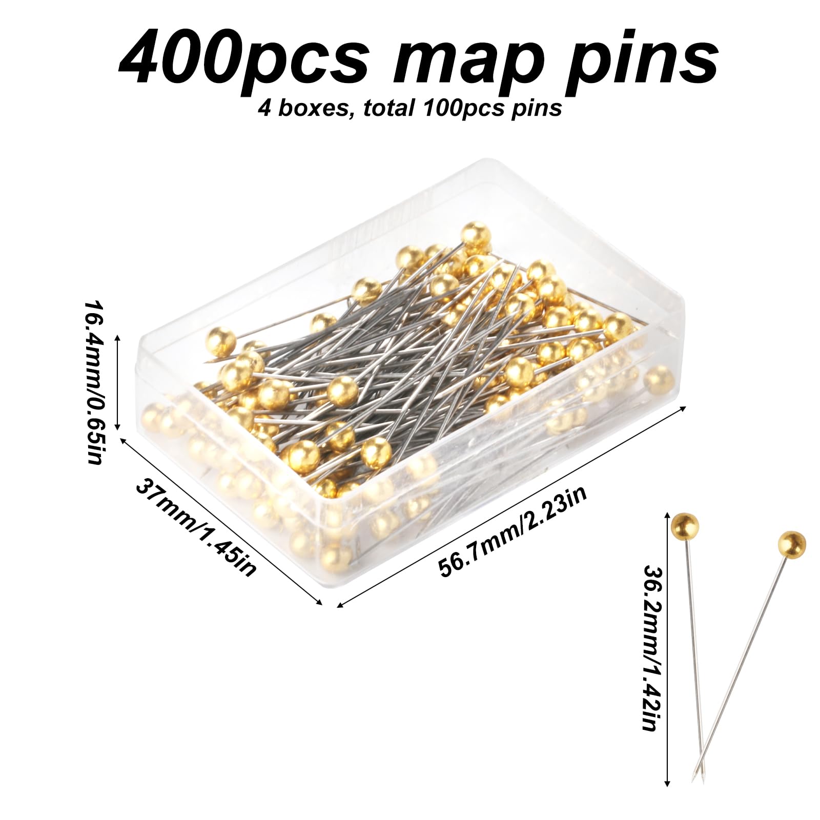 Map Pins Gold Head spelden prikbord pinnen voor prikbord