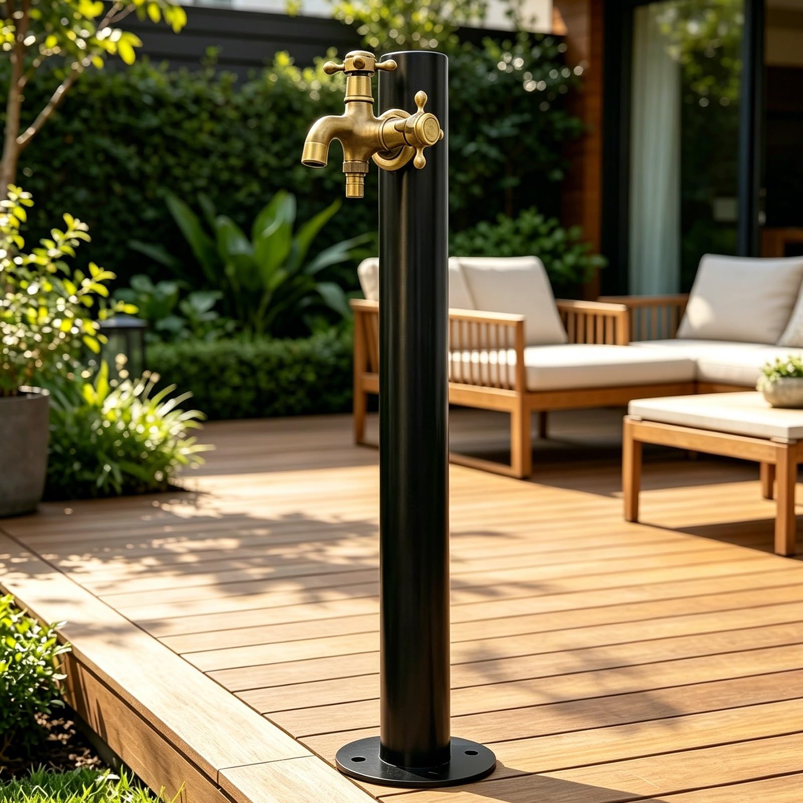 Lonmrrton C Outdoor Freestanding Olumn Faucet, 304 Stainless Steel Stand Water Tap, Decorative Garden Hydrant Water Dispenser For Villa Ourtyard Deck Poolside