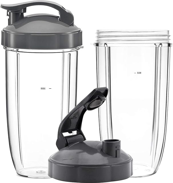Poweka Replacement Part for Nutribullet,32oz Cups with Flip Top to-Go Lid for Compatible with Nutribullet 600w/900w Blender Accessory