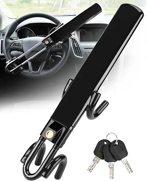 Tevlaphee Steering Wheel Lock - Heavy Duty Antitheft Device and Car Security Lock