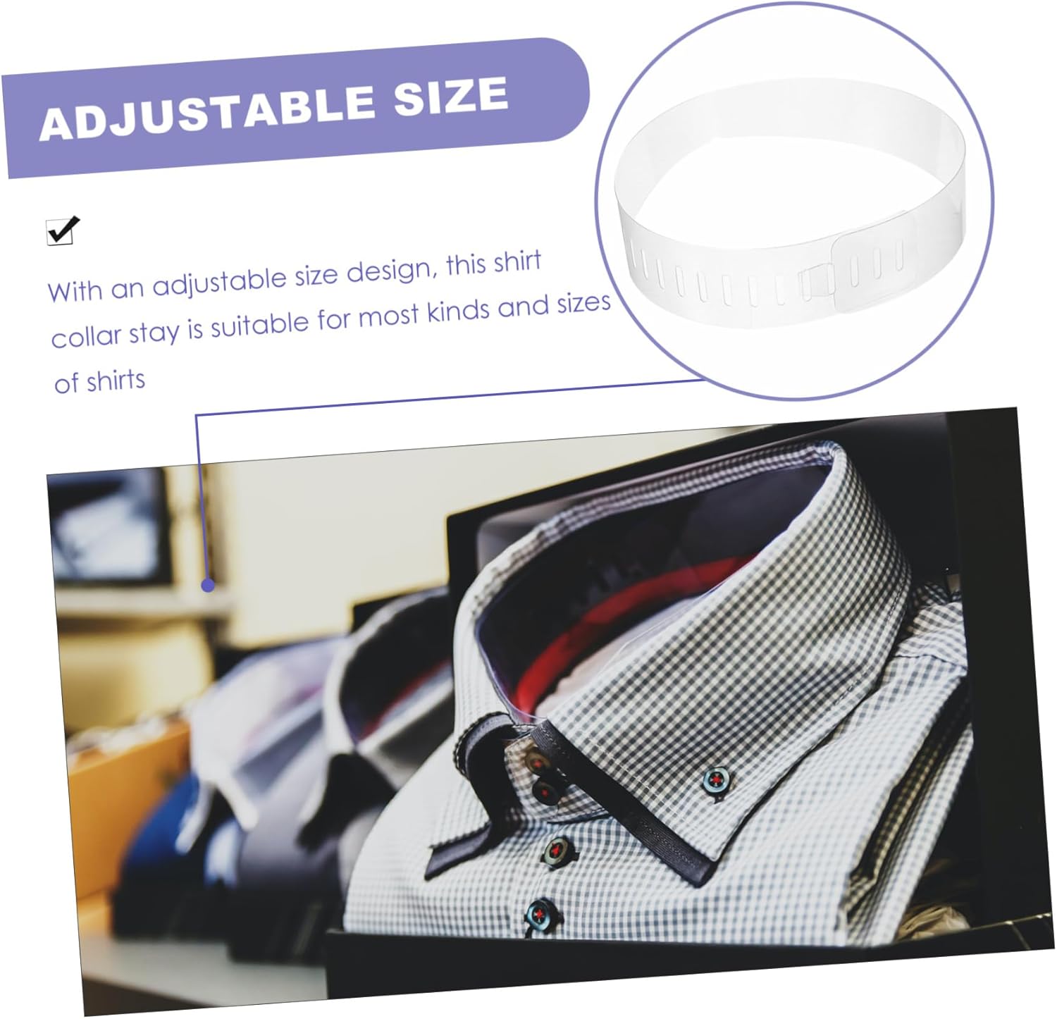 Ipetboom 100pcs Collar Stays Small Men Shirts Clear Shirt Stays Support Dress Shirt Fixing Collar Stays Shaper Fake Inserts Collar Tabs Clothes Stay Belt Collar Shaper Transparent Plastic