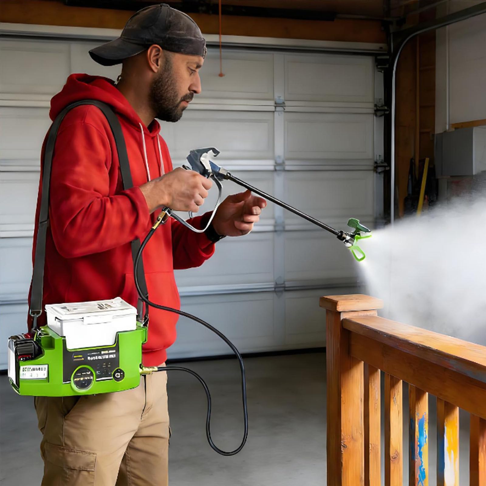 BOOZXCV Electric Airless Paint Sprayer - Multi-Airless Sprayer Machine With Extension Rod,1.7L Capacity And 1.2L/min Flow,All-Purpose 500W Wall Paint Spray-Gun For Stain & Primer