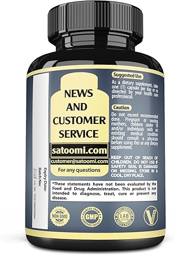 Miniatura 9 de Satoomi Pure Gymnema Sylvestre Cápsulas Extracto - 180 cápsulas de 6 meses - Mezclado con hoja de neem, albahaca sagrada y raíz de curcumina de