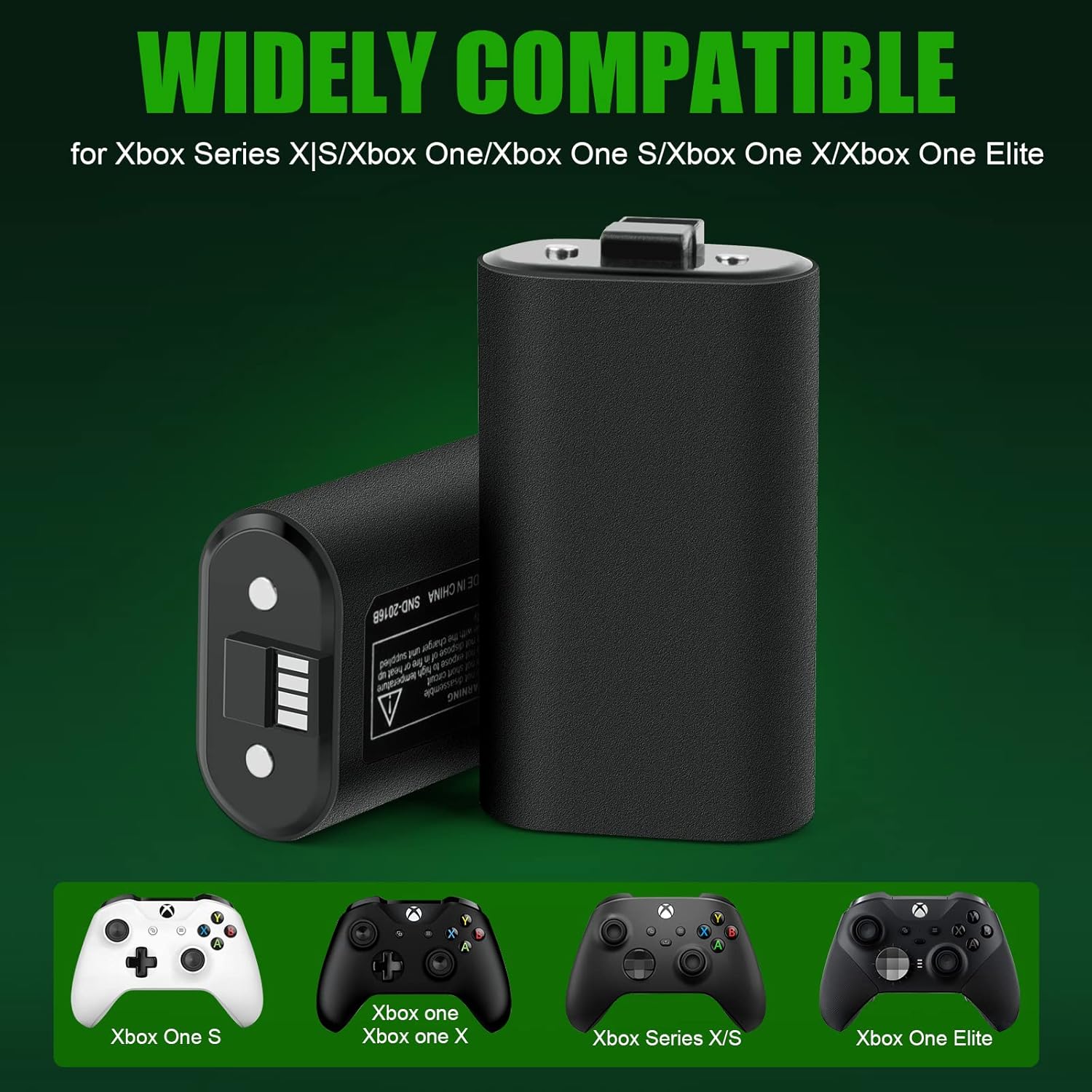 TREE.NB Controller Battery Pack Compatible for Xbox Series X|S/Xbox One/Xbox One S/Xbox One X/Xbox One Elite Fast Charging Wireless Controller with 2 Pack Rechargeable Batteries