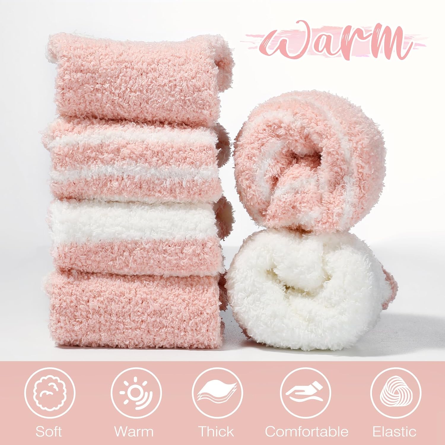 Premillow Fuzzy Socks for Women, Winter Warm Cozy Fluffy Socks Womens, Gift image 4