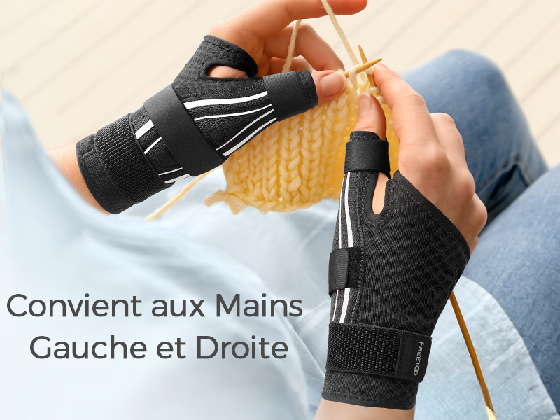 FREETOO Attelle de poignet légère avec attelle bionique pour tunnel carpien, [porter en une seule étape] Bandages de poignet pour RSI, tendinites, extension de poignet pour femmes et hommes