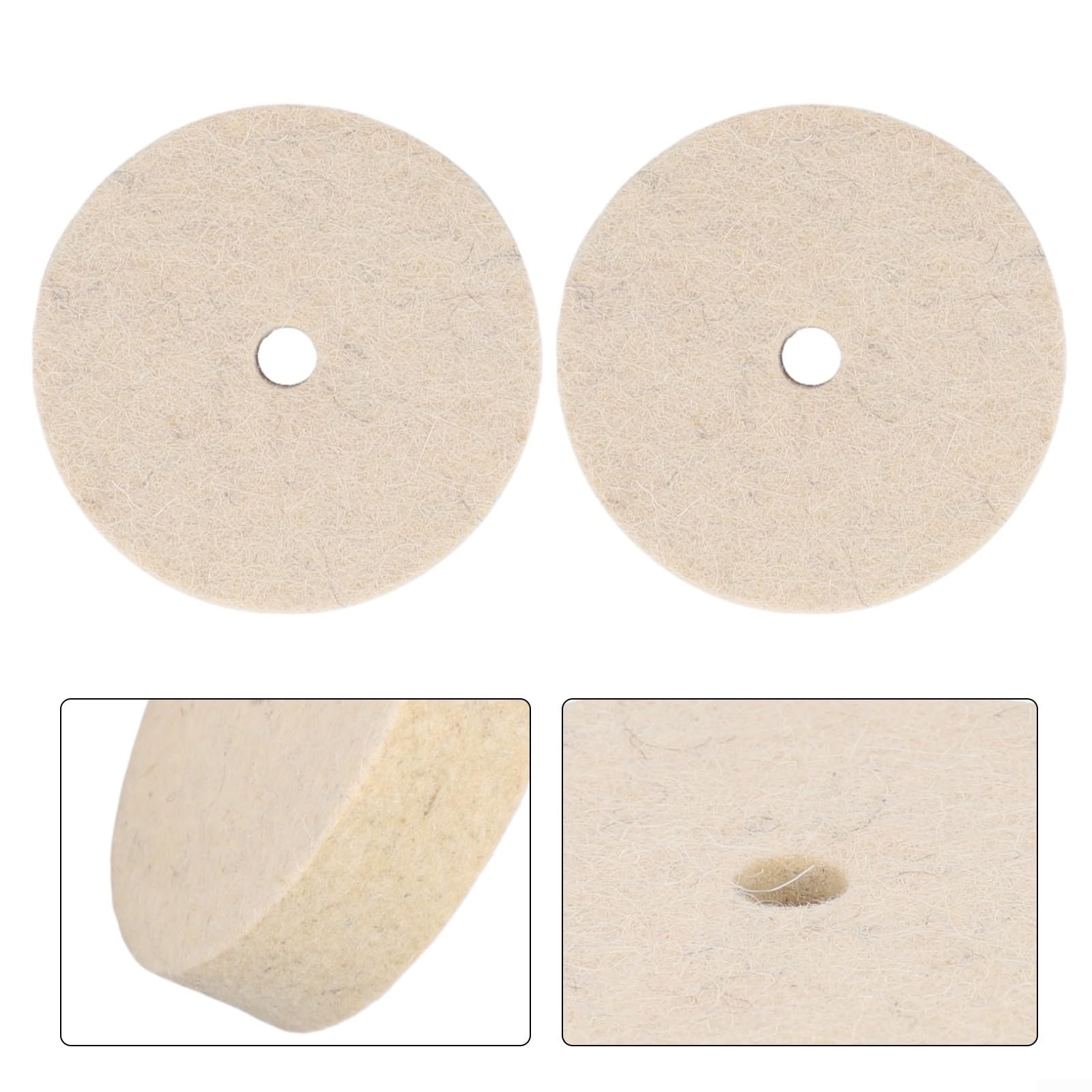 2szt. 3 cale 75mm Tarcza polerska z wełny filcowej Dysk ścierny do szlifierki stołowej, biały