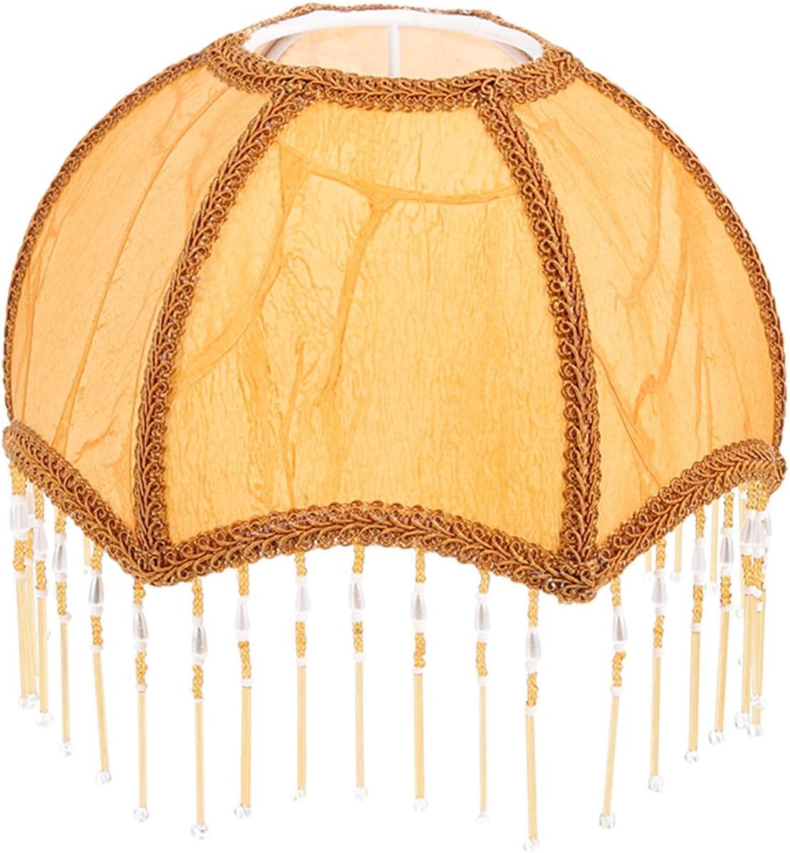 Mipcase Vintage Tassel Lamp Shade 7.87 Inch E27 Fabric Lampshade Victorian Style Table Lamp Cover with Fringe for Living Room Bedroom Decor