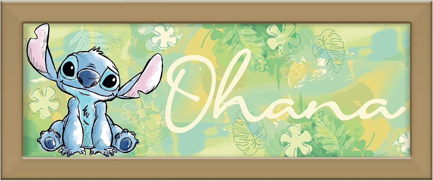 Disney Lilo & Stitch Ohana 12 x 5 Inch Framed MDF Wall Art