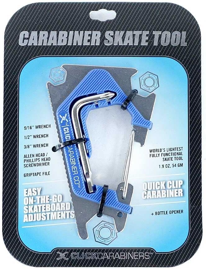 Sk8ology Carabiner Skate Tool 2.0 Blue Silver