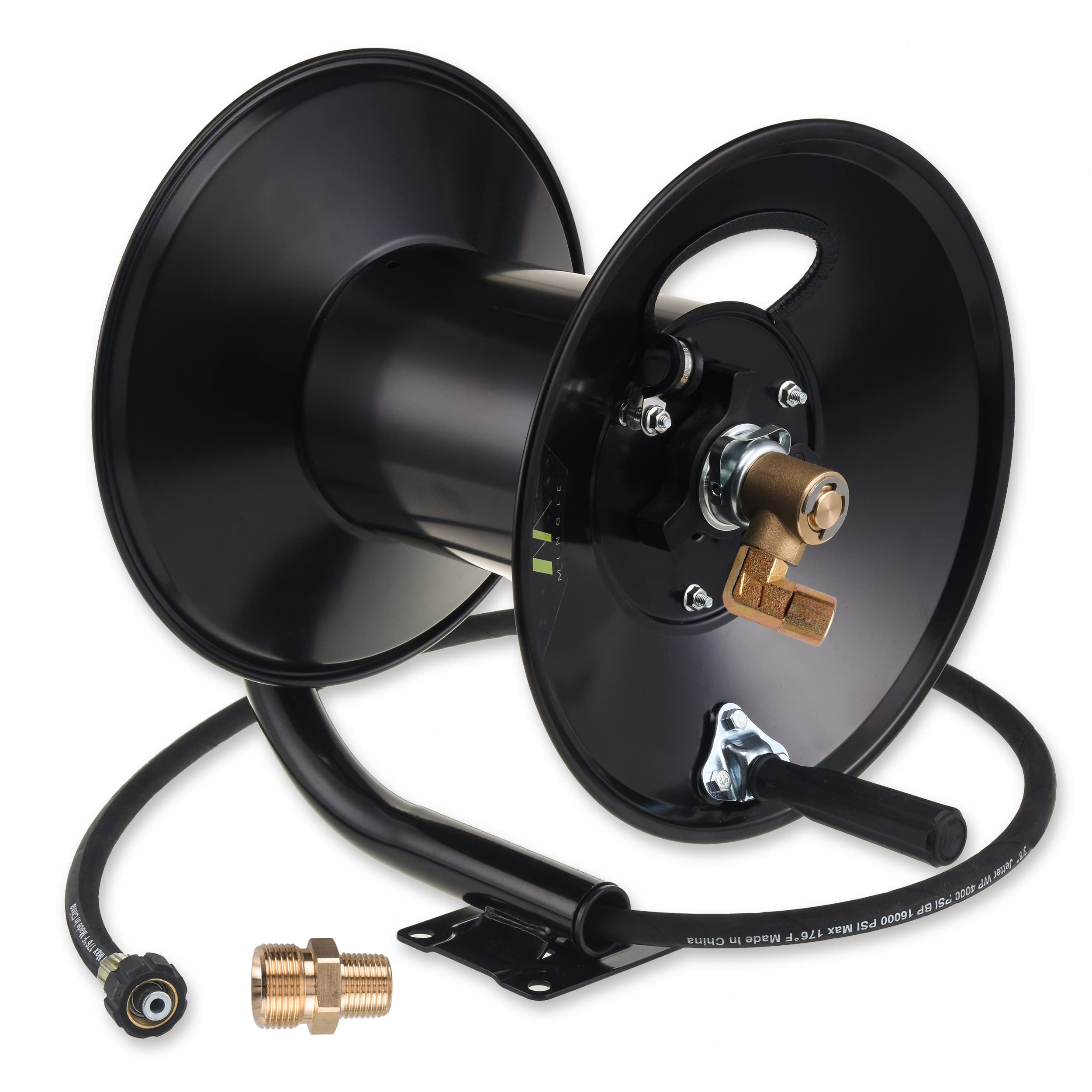 Buy M MINGLE High Pressure Washer Hose Reel 100ft, Heavy Duty Steel