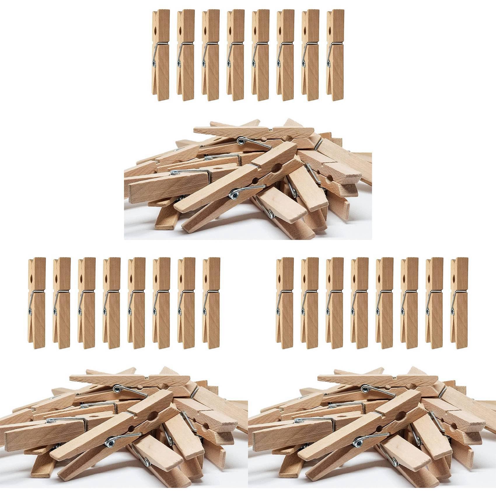 Hndhbfgrt 3X Clothes Pins Heavy Duty Outdoor with Spring, Wooden Clothespins for Crafts and Hanging Clothes on Clothesline Laundry