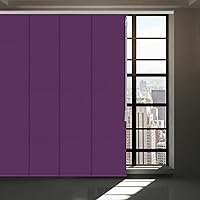 Vista 10 de Persiana opaca sin cordón, con panel deslizante de 4 o 6 rieles para ventana corrediza y puerta de patio, cortina de tela tejida, azul lago