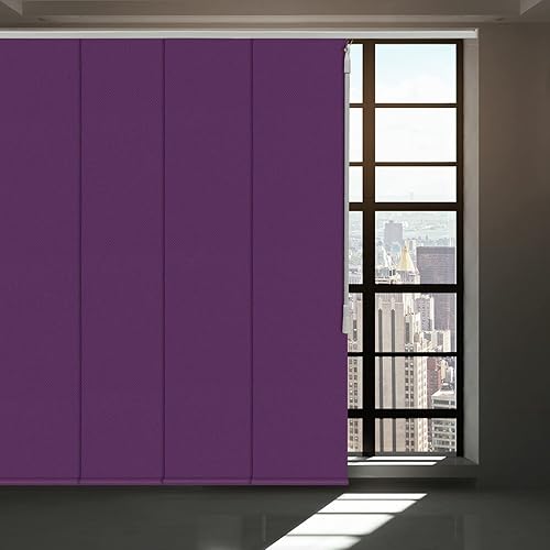 Persiana de riel de panel deslizante inalámbrico con filtro de luz, persianas verticales de 4 o 6 rieles para ventana corredera y puerta de patio,