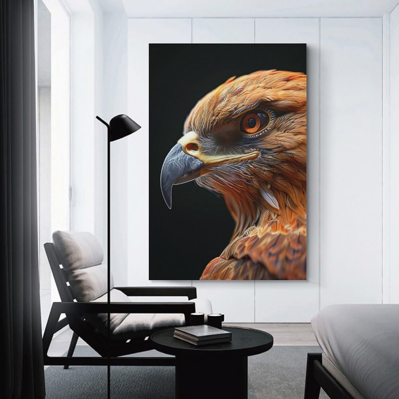 Junmoney Hawk Canvas Wall Decor 24x36inch(60x90cm), for Corridors, Hallways Or Apartment Entries, A Stylish Accent for Home Entrances