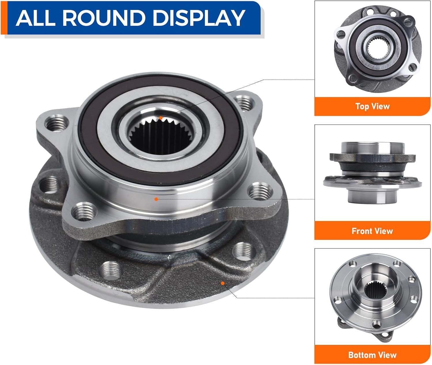 PAROD 2PCS Front 513348 Wheel Hub & Bearing Assembly Fit for 2015-2016 Chrysler 200, 2013-2016 Dodge Dart