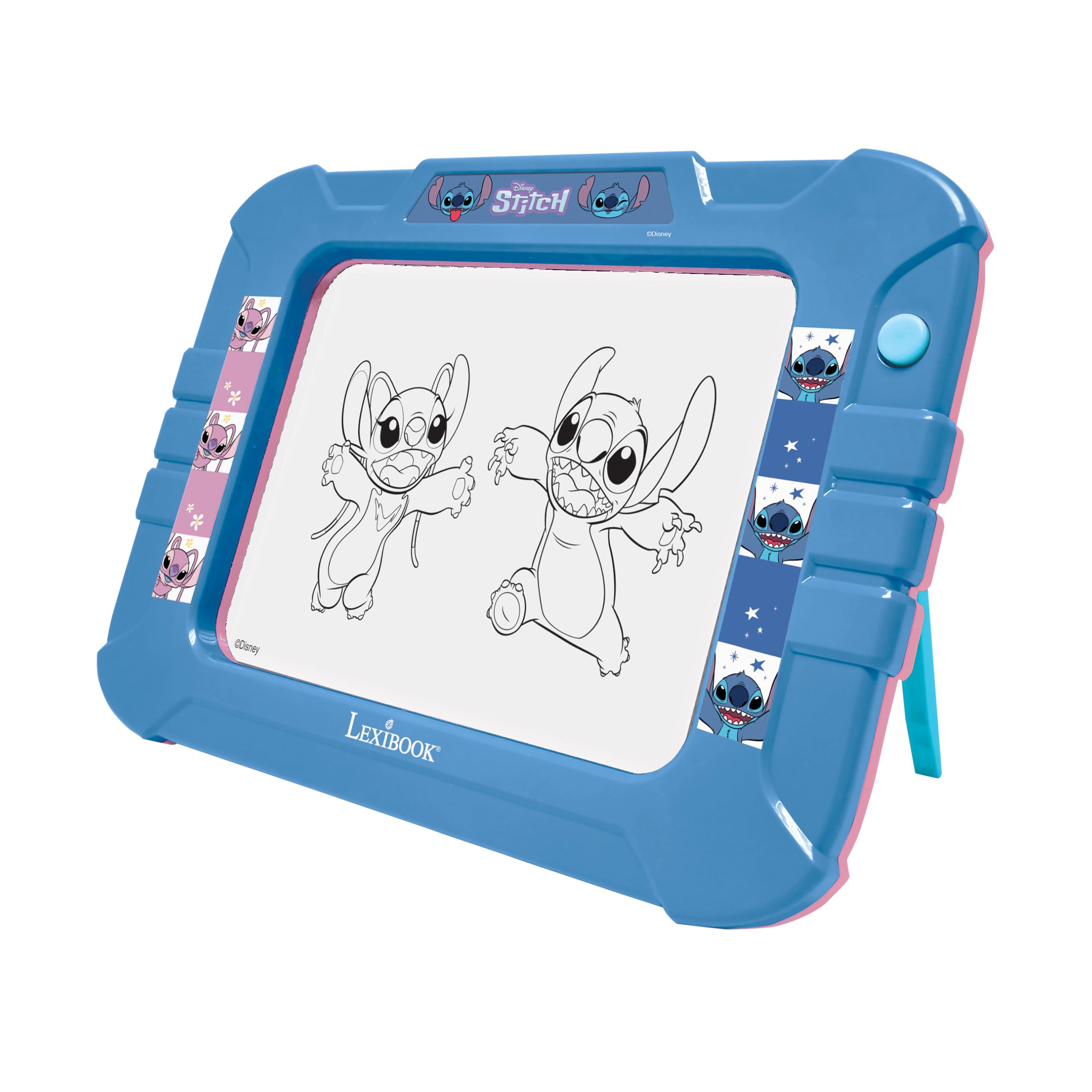 Lexibook, Disney Stitch, Tabliczka elektroniczna, CRNEOD | Efekt światła neonowego, 8 efektów świetlnych, 6 wzorów, 2 kolorowe markery i ściereczka