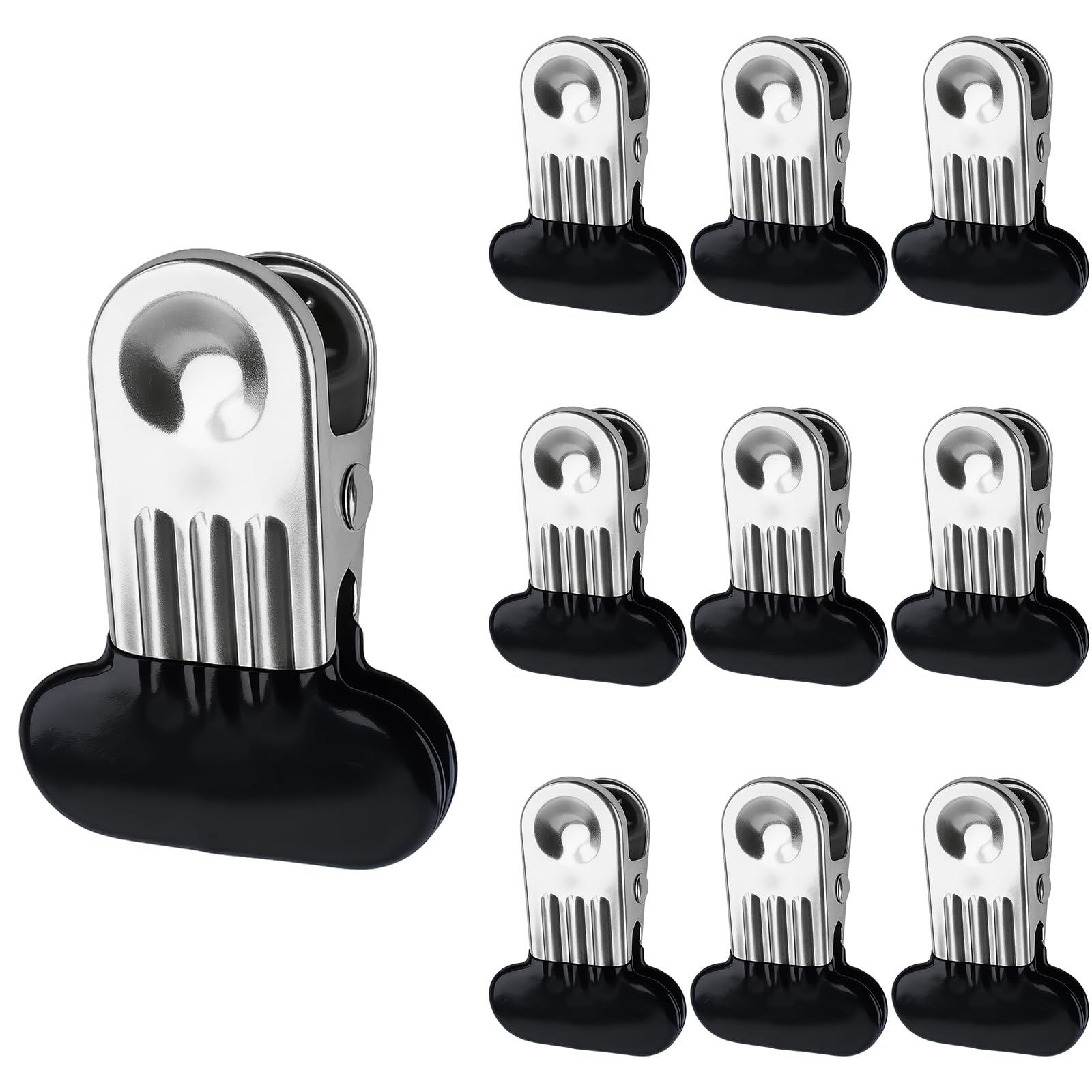 TamBee Stainless Steel Clothes Pegs For Washing Line, Upgraded Strong Metal Clothes Pegs Clips Pins for Jeans Socks Towel Photos, Pack of 10 (Black-Upgraded) — image 1