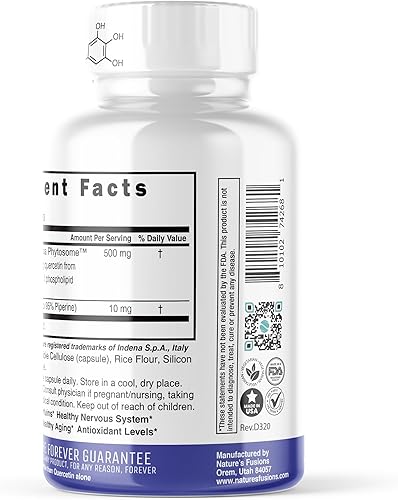 Miniatura 3 de Nature's Fusions Nutri Phytosome de quercetina liposomal con piperina - patentado 20 veces más biodisponible que los suplementos de quercetina -