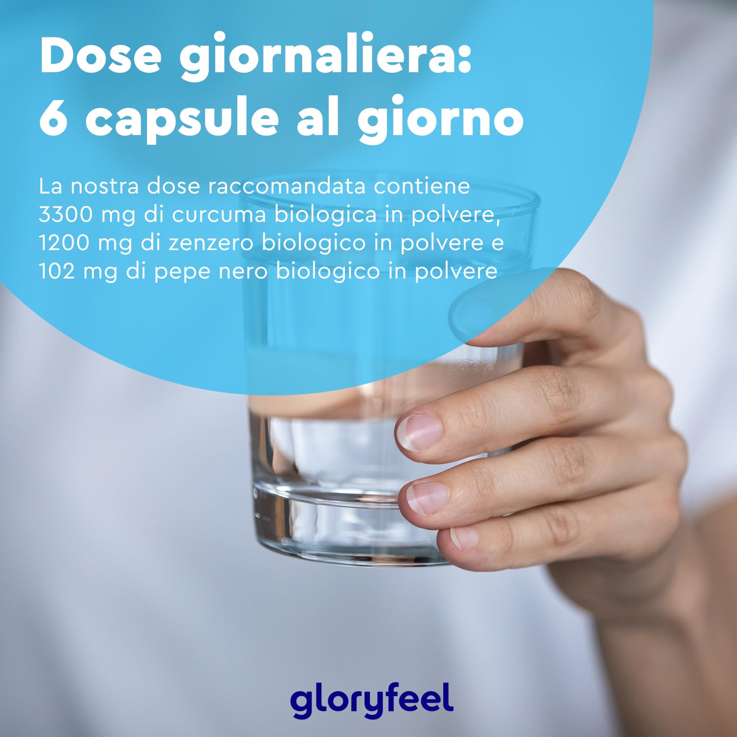 Curcuma ad Alto Dosaggio 3330 mg, 180 Capsule di Curcumina con Pepe Nero e Zenzero, Integratore Bio Antiossidante per Supportare le Funzioni Digestive*, 100% Vegan, Senza Additivi
