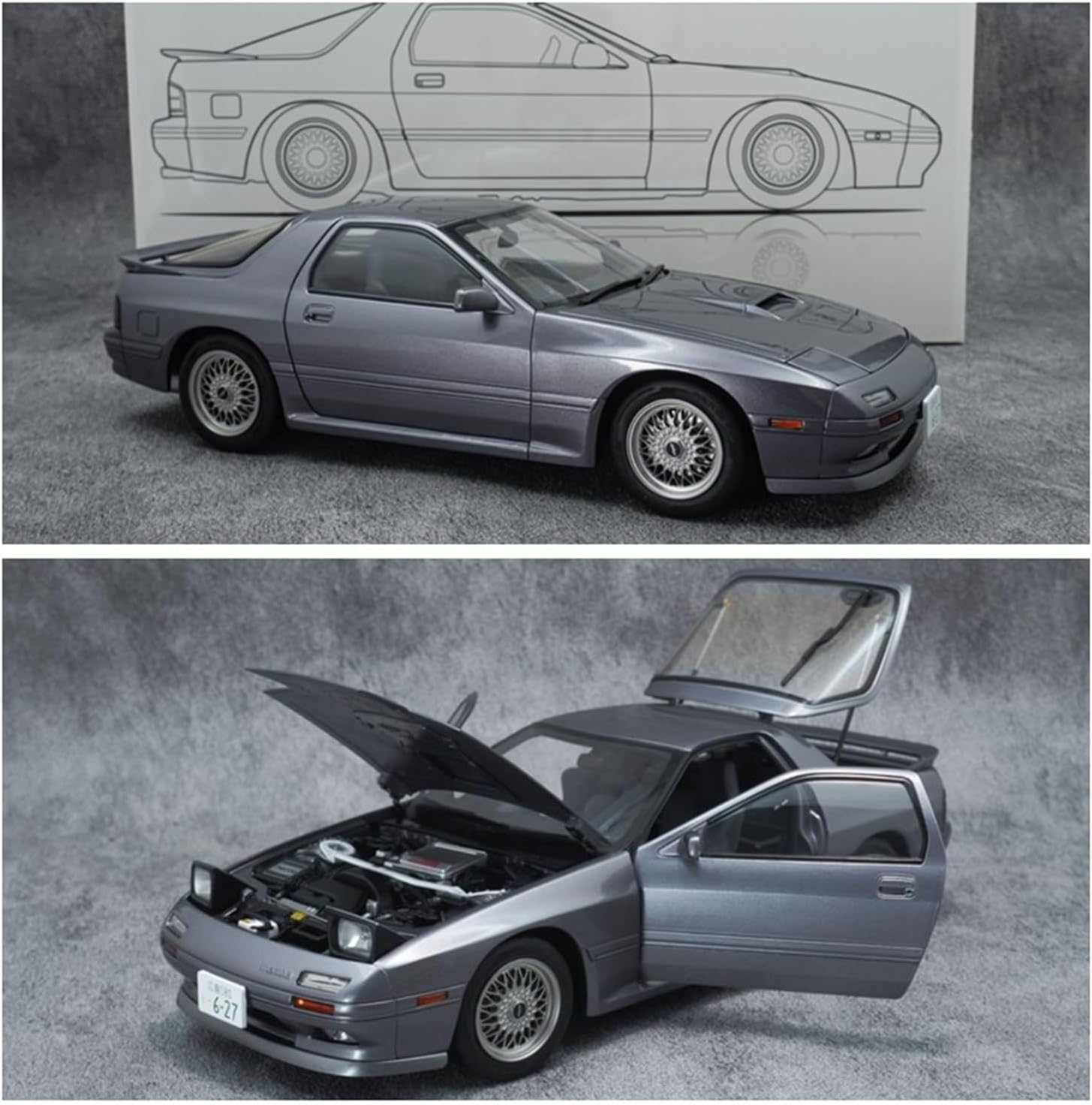 1：18 for Mazda RX-7 Die-cast Car Collection and Display Creative Gift Vehicles