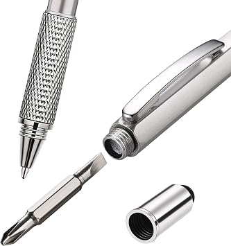 Zhanmai 8 Pcs 6 in 1 Multitool Pen Gift for Men,Multiple Colors | Ballpoint with Stylus and Level, 20 Ink Refills Included, Screwdriver Ruler Tools, Birthday Christmas Gift