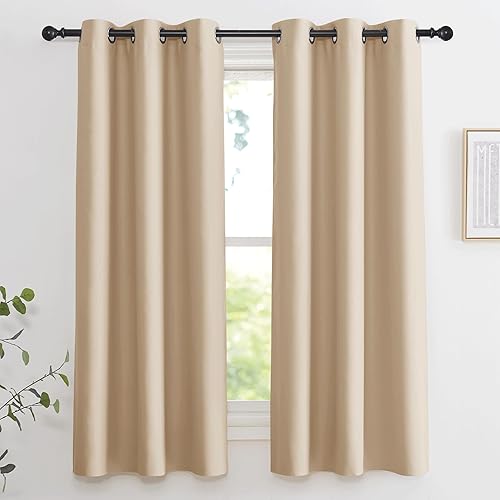 Miniatura 48 de KGORGE - Cortinas opacas grises para dormitorio 2 paneles, 42 x 63 pulgadas con ojales, cortinas de oscurecimiento de habitación con aislamiento