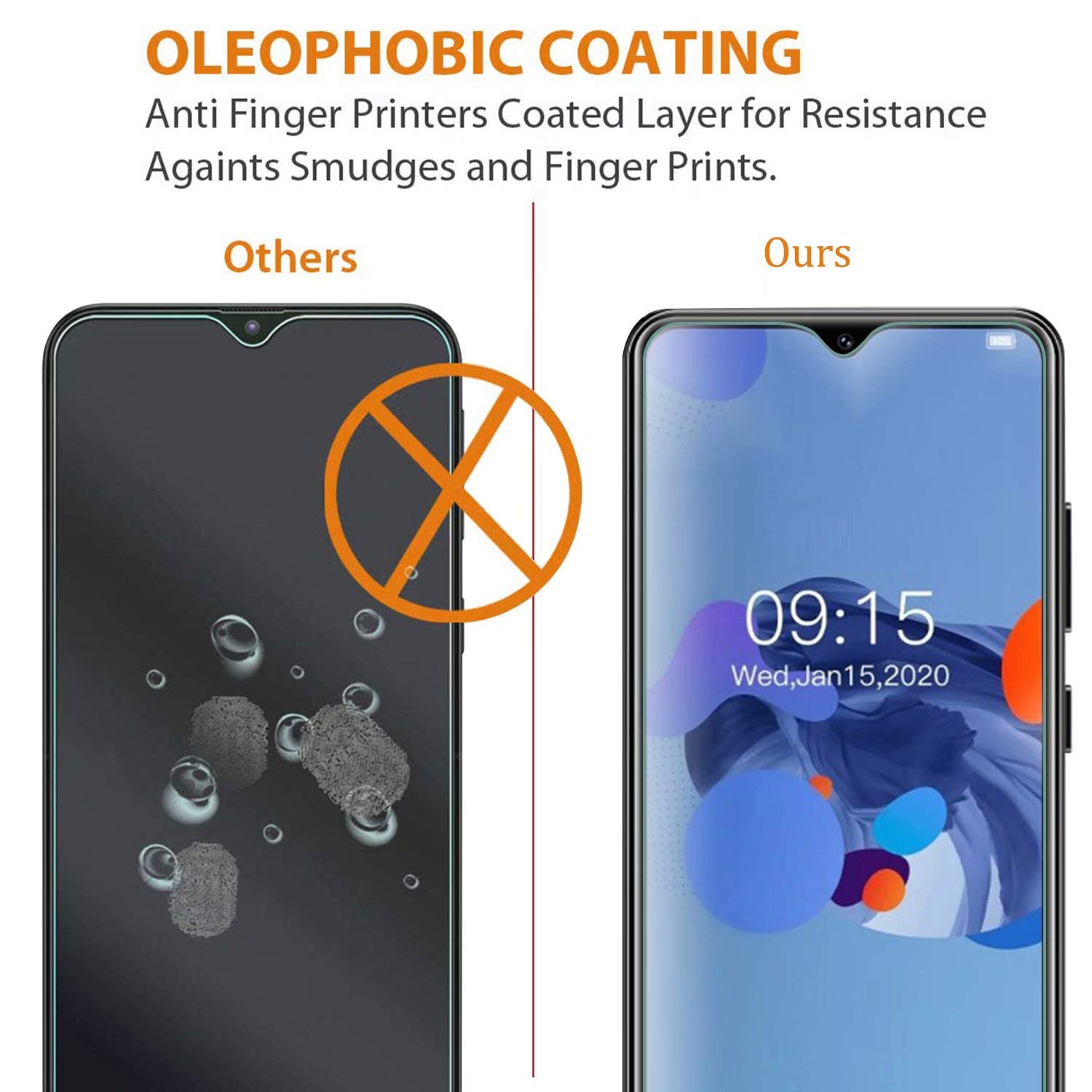 HGJFTANY 9H Pellicola vetro Temperato per Oukitel C1 [6.52 Pollici] - Antiurto, Antigraffio, Antimpronte, Ultra Trasparente - Pellicola Protettiva Schermo 0.33mm (1 Pezzi