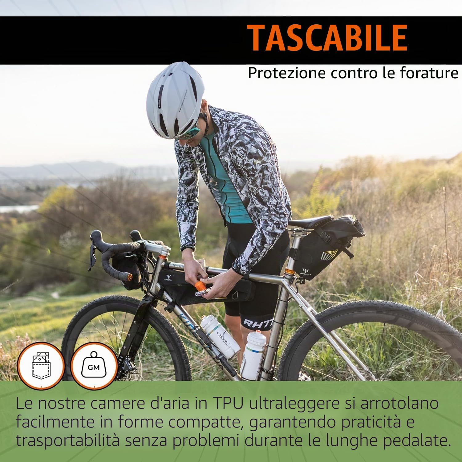 Tubolito Tubo-CX/Gravel - Camera d'aria in TPU 700C x 32-50 mm, confezione da 2, valvola Presta nera da 60 mm, leggera, resistente e compatta, doppia resistenza in butile, compatibilità con cerchioni