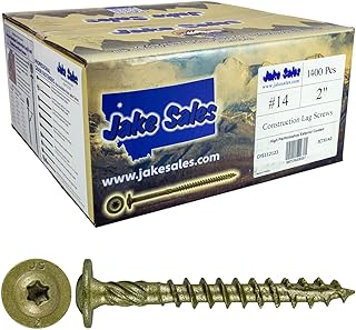 Jake Sales #14 x 2 Construction Lag Screw Exterior Coated Torx/Star Drive Heavy Duty Structural Lag Screw Far Superior to Common Lag Screws (Full Box -1400 Screw Count) Modified Truss Washer Head