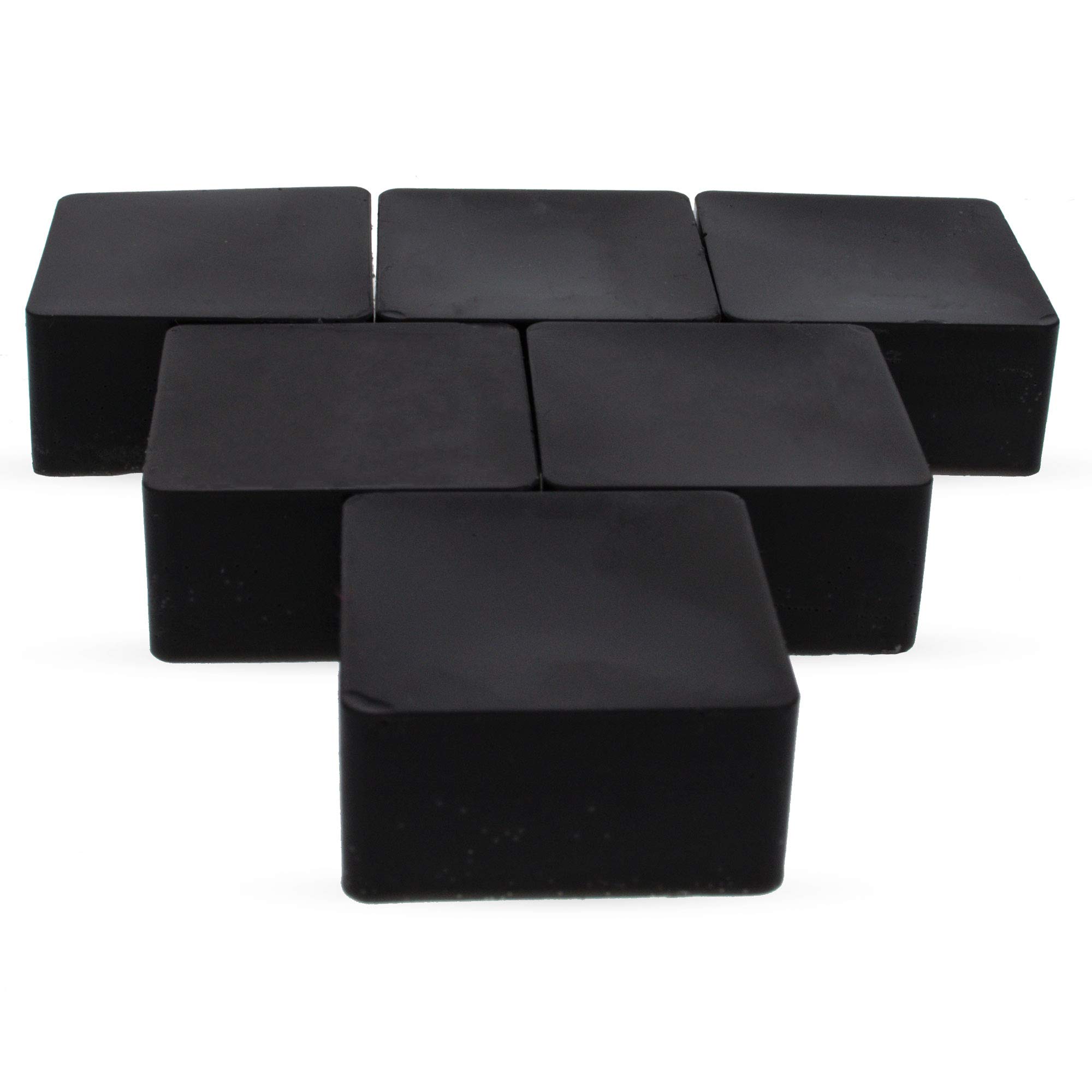 Set of 6 Black Pure Filtered Square Beeswaxes 2.4 oz