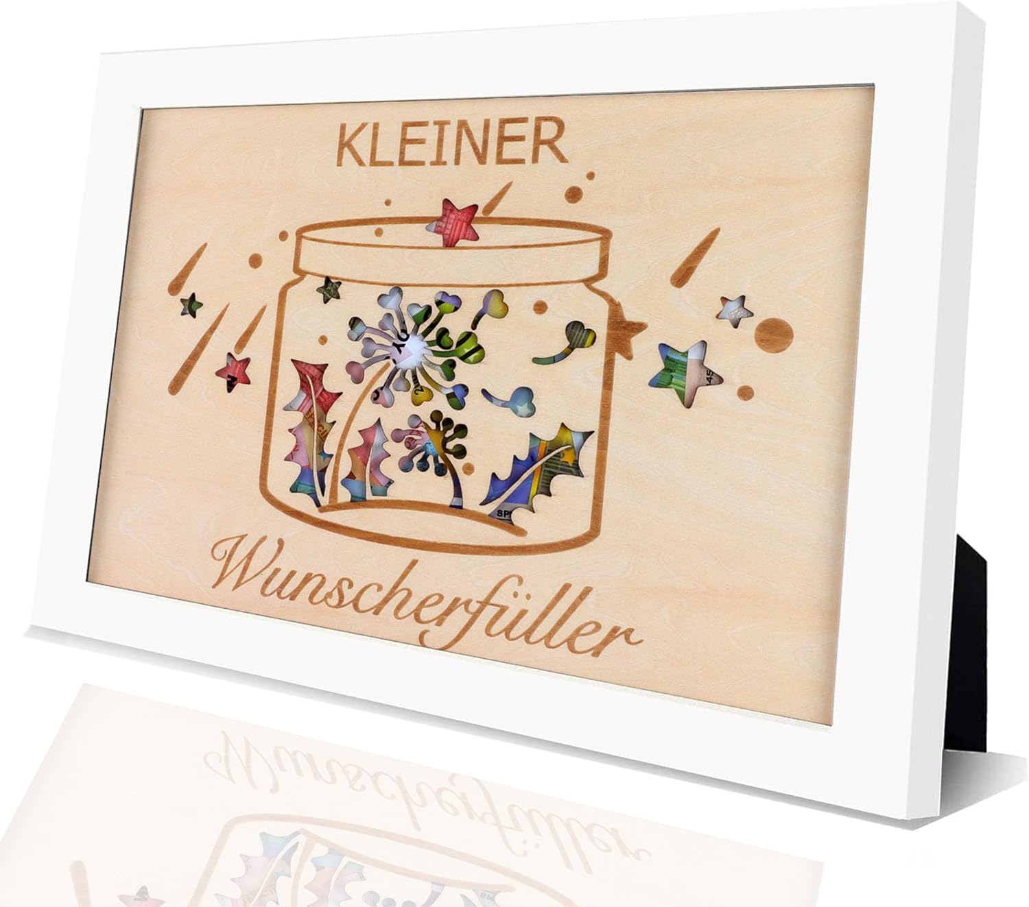 BOFUNX Wunscherfüller Geldgeschenk - Glasflasche Mit Aufkleber & Anhänger - DIY Geschenkidee Für Feiern