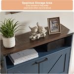 Barnyatoh Armoire de rangement de chaussures, Organisateur de chaussures de ferme avec 2 Tiroirs à bascule & Conception de porte d'étable,Cabine de sac à chaussures minces avec rangement ouvert pour entrée, foyer,allway, bleu