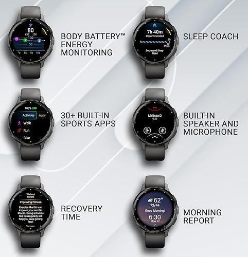 Miniatura 46 de Wearable4U Wearable4 - Reloj inteligente Garmin Venu 3S con GPS, pantalla AMOLED de 1.614 in, características de salud y fitness, hasta 10 días