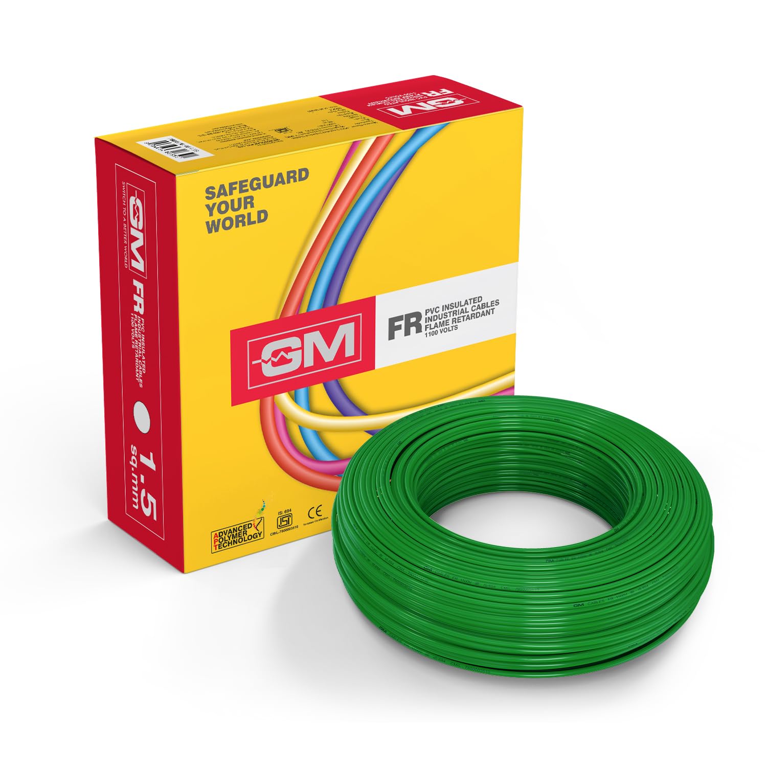 GM Flame Retardant Wire 1.5 Sq mm - 45 Meter Yellow PVC Insulated Copper Cable for House Wiring, Industrial & Automotive Use — Amazon image 7
