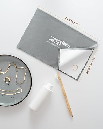 ZEFFFKA Gold and Silver Polishing Cleaning Cloth for Jewelry Coins Watches and Other Fine Valuables Cleaner for Precious Metals Tarnish Remover Extra Large Size Soft Microfiber