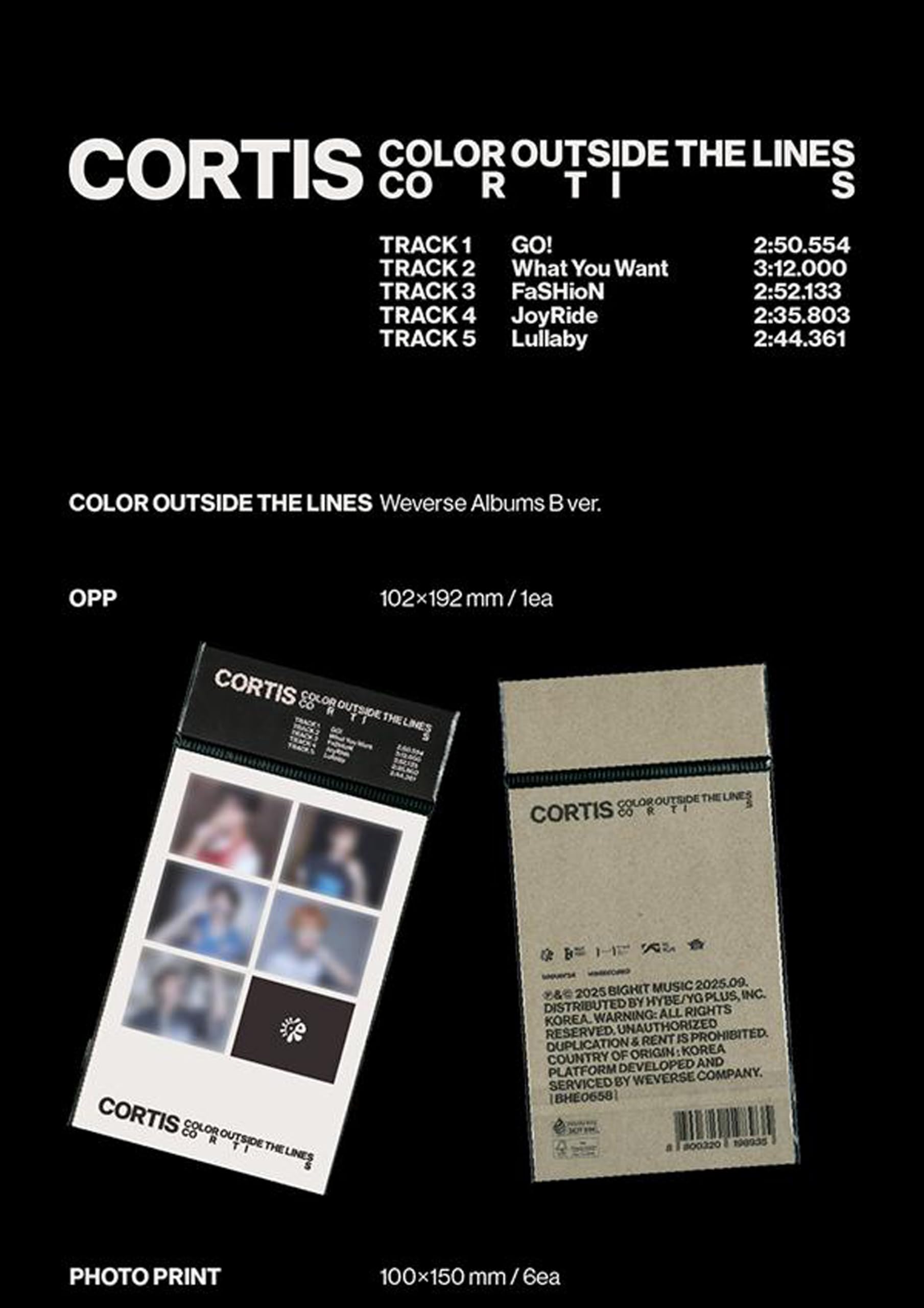 Amazon.com: CORTIS COLOR OUTSIDE THE LINES 1st EP Album (Weverse