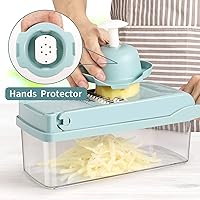 Vista 7 de senbowe Ultra-Sharp 420-Grade Hardened Stainless Steel Cortador de Cebolla y Verduras, 8 Cuchillas Intercambiables, Incluye Separador de Clara