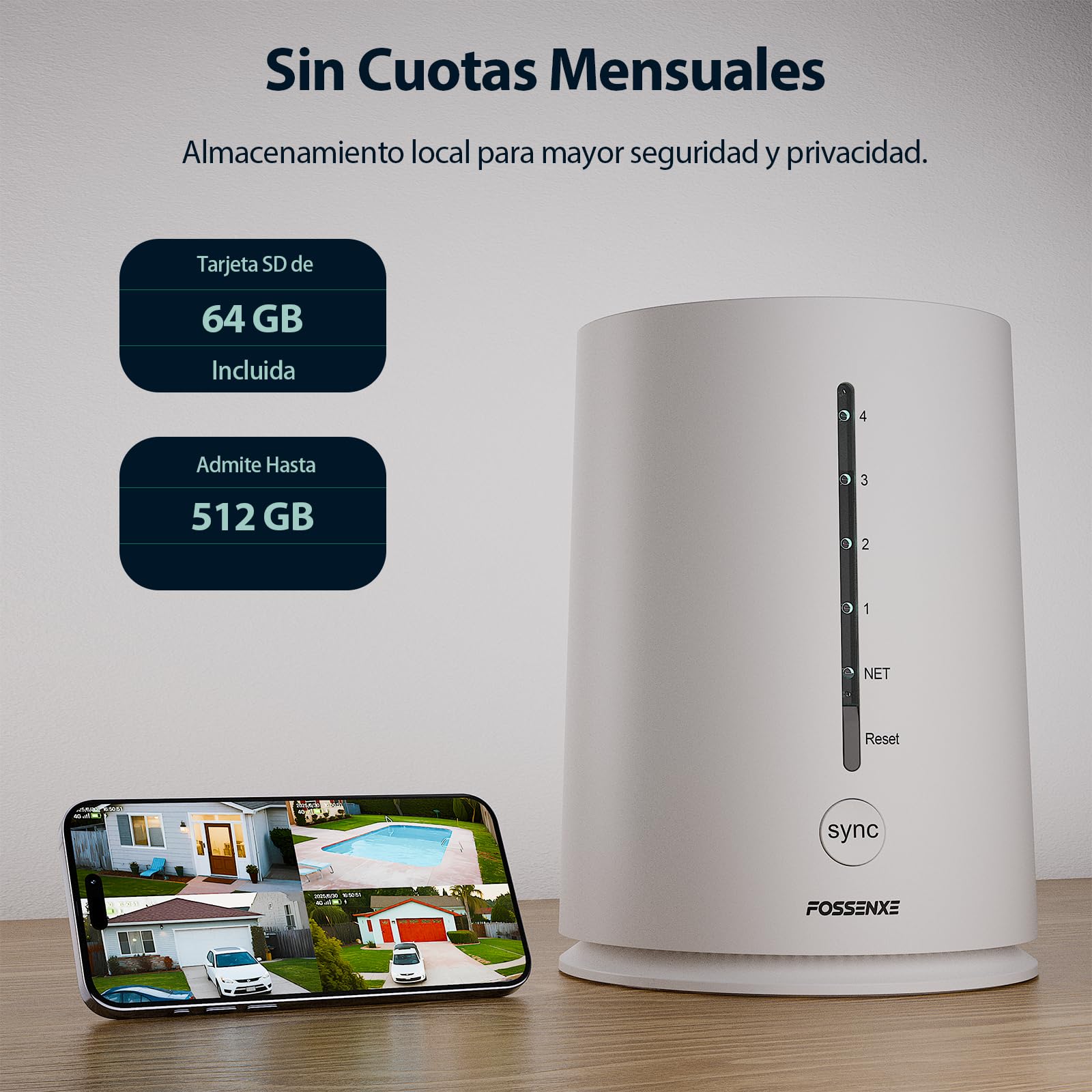 2K/4MP Kit de Camaras Vigilancia WiFi Exterior Solar - 2 Cámaras+Base | 360° PTZ | 2.4/5GHz WiFi | 64 GB Almacenamiento Local, Visión Nocturna, PIR Detección, 4LED, Sin Costo Mensual