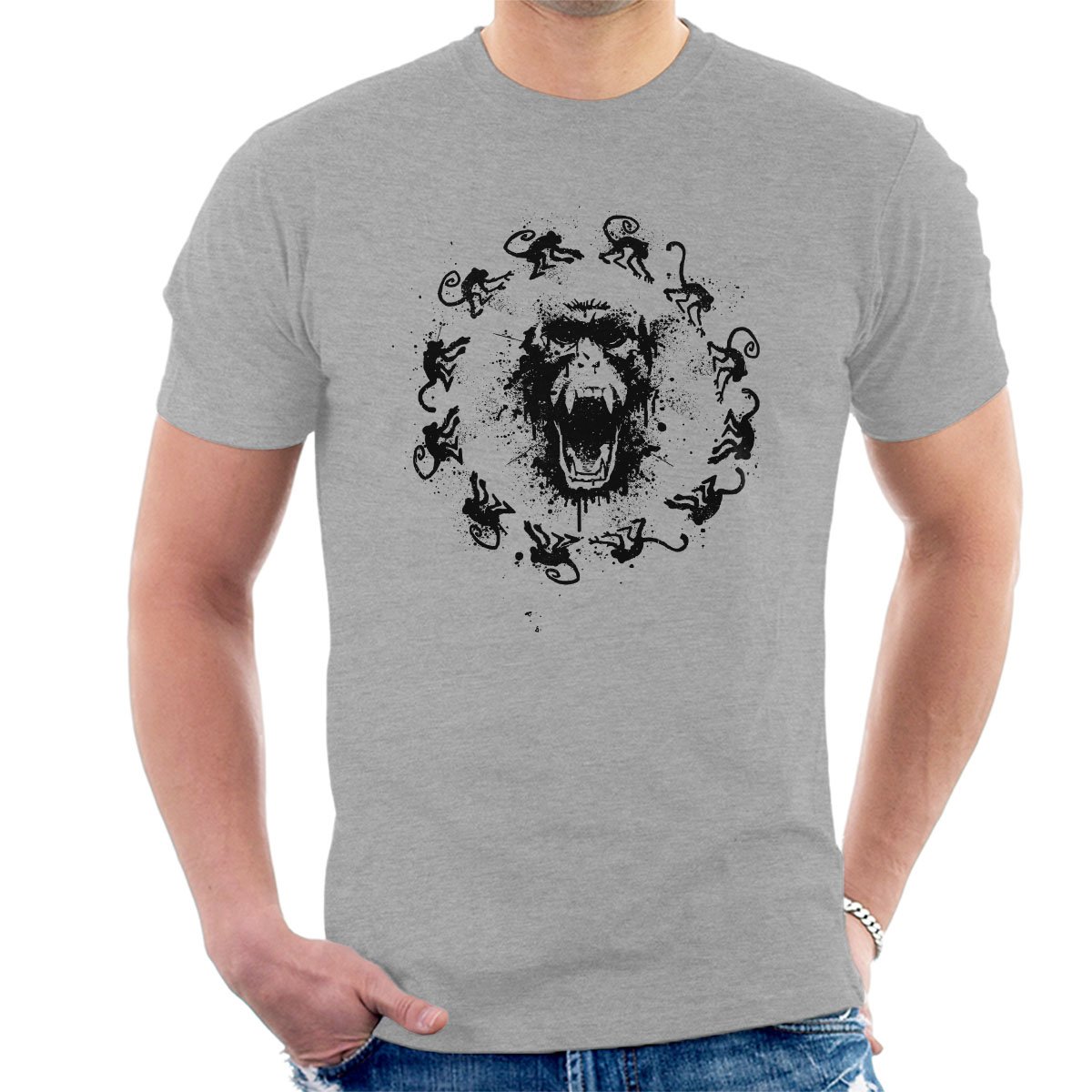 Cloud City 7 Men's Heather Grey Monkey Fever 12 Monkeys T-Shirt