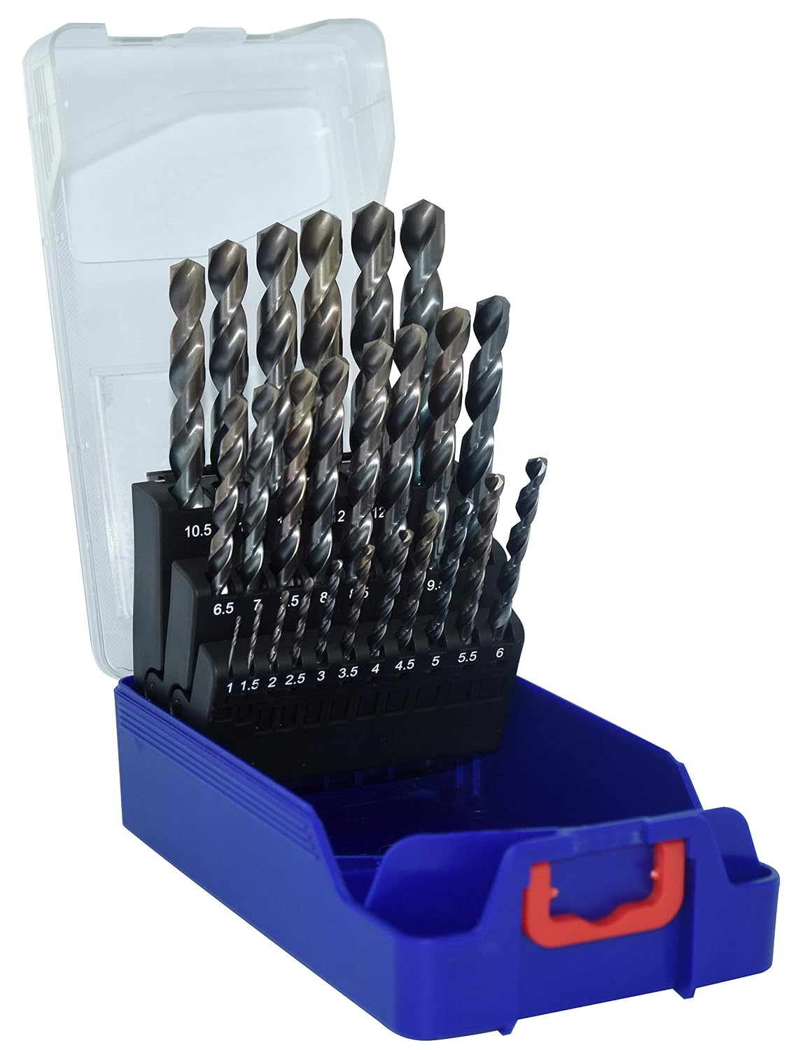 TIVOLY - Set of 25 High-Performance HSS-Cobalt Metal Drill Bits Ø1/25 to 17/32" - Drilling Stainless Steel and Resistant Steels - Universal Cylindrical Shank for Drill