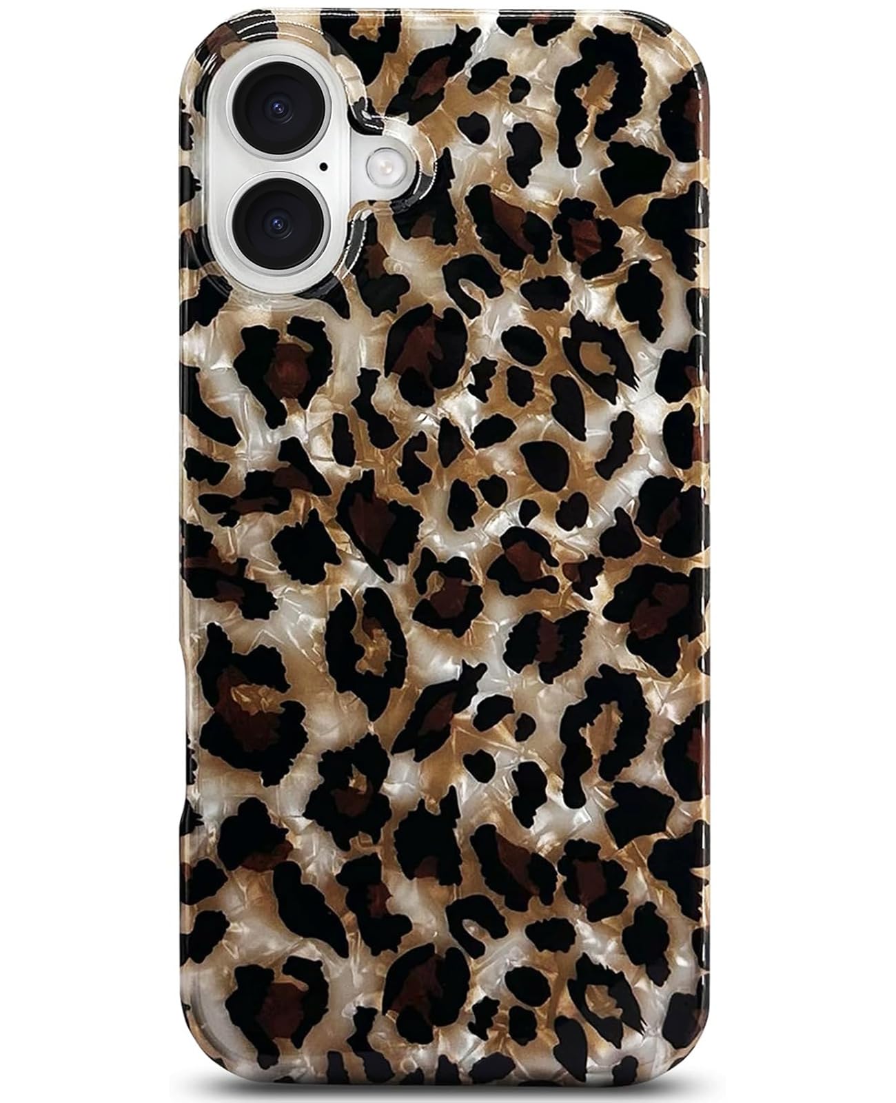 J west Compatible with iPhone 17 Case Luxury Sparkle Translucent Clear Vintage Leopard Print Soft Silicone Cover for
