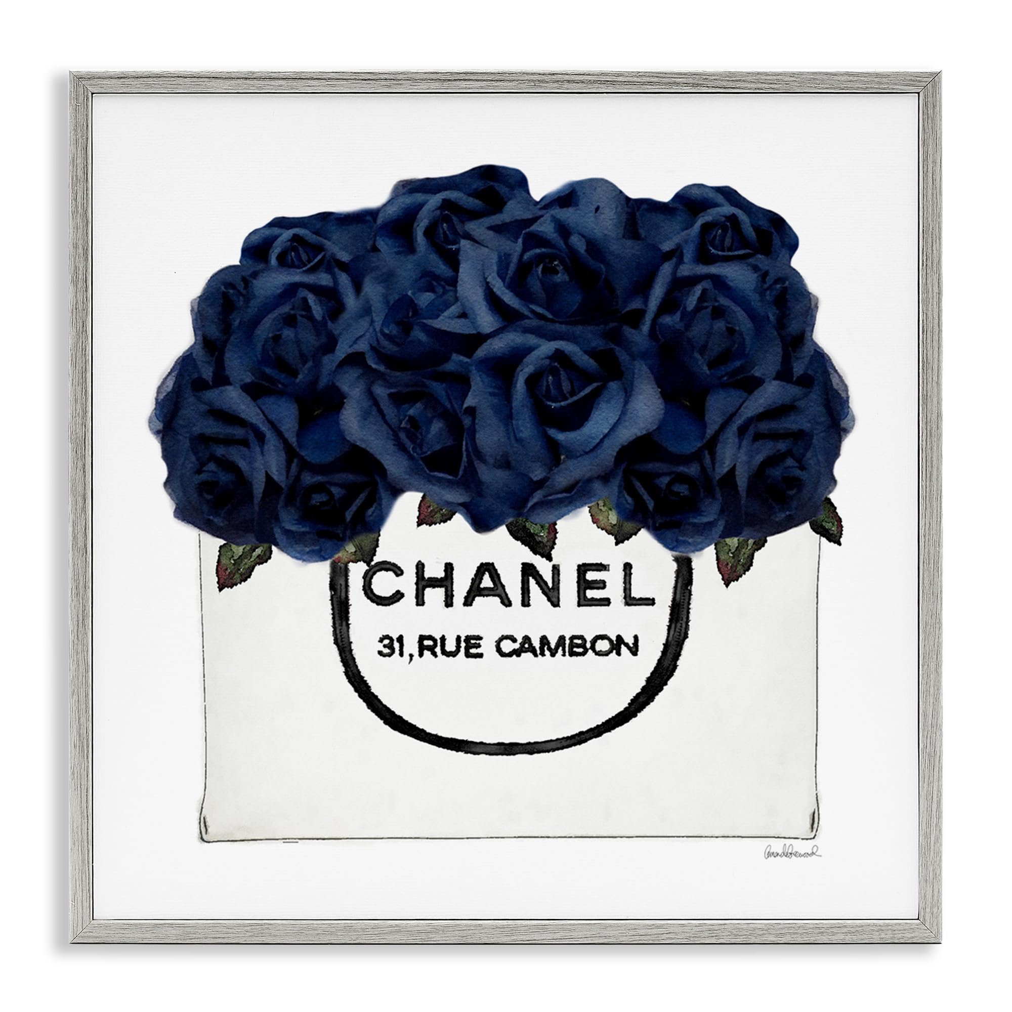 Stupell Industries Blue Fashion Bookstack Glam Black Heels Design By Amanda Greenwood Throw Pillow