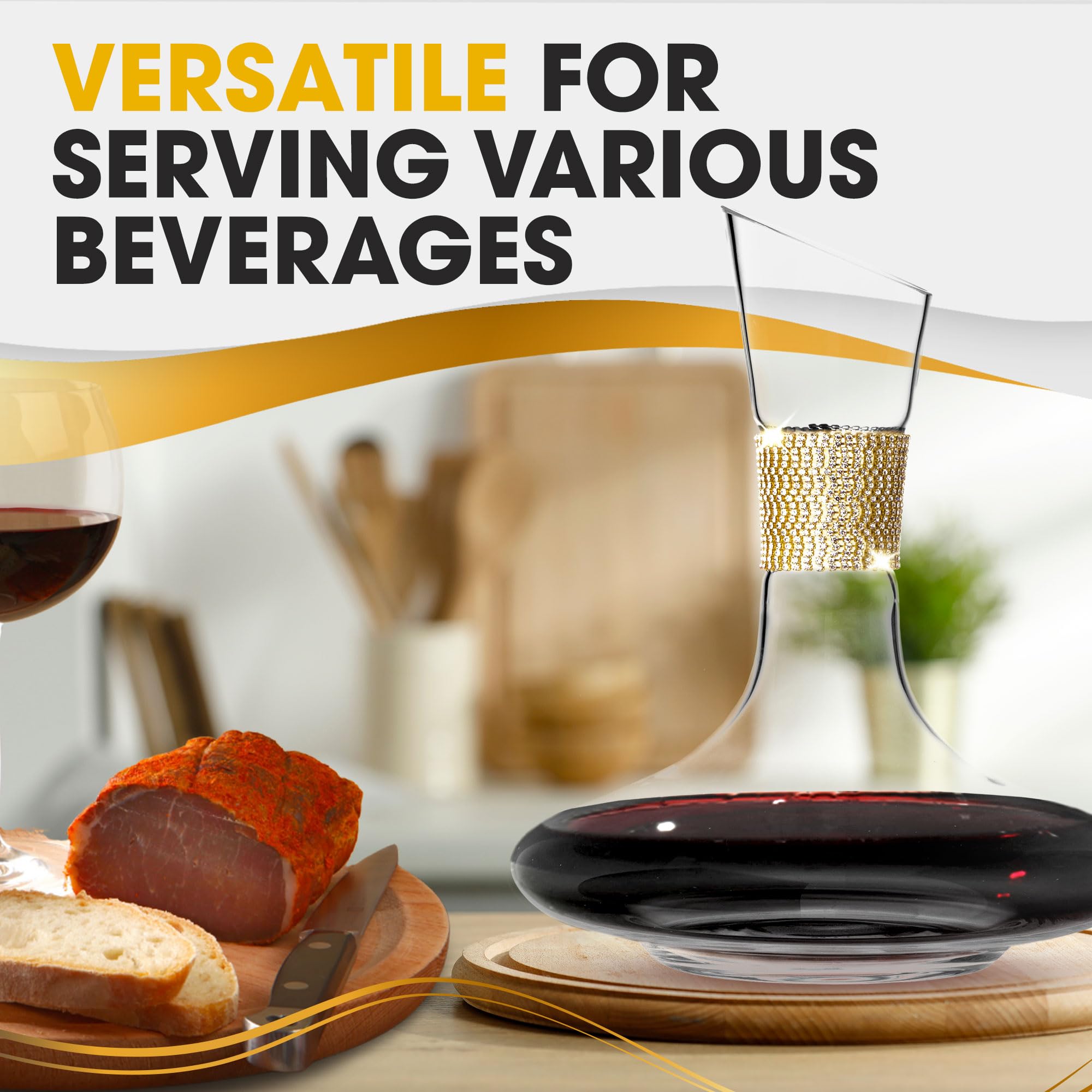 Amazon | Berkware 赤ワインデキャンタ - 豪華なワイドベース