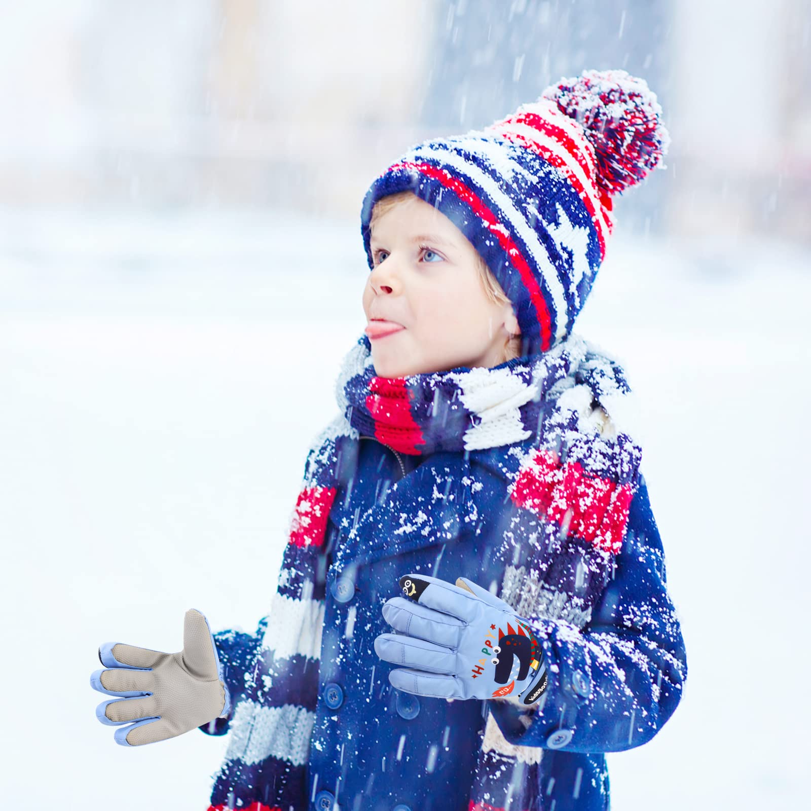 Guantes De Nieve Para Niños 6-12 Años - Impermeables, Aislantes Y Con Palma Antideslizante, Para Esquí O Trineo