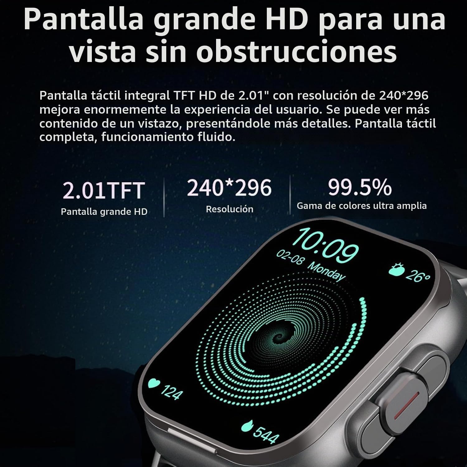 Reloj Inteligente con Auriculares, Pantalla 2.01 HD Reloj Inteligente 2 en 1 con Auriculares Rastreador de Ejercicios Deportivo, NFC, Sueño, Ritmo Cardíaco, Monitor de Presión